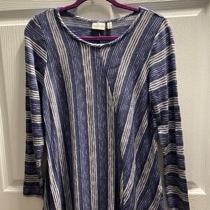 Kim Rogers Navy and White Striped Top